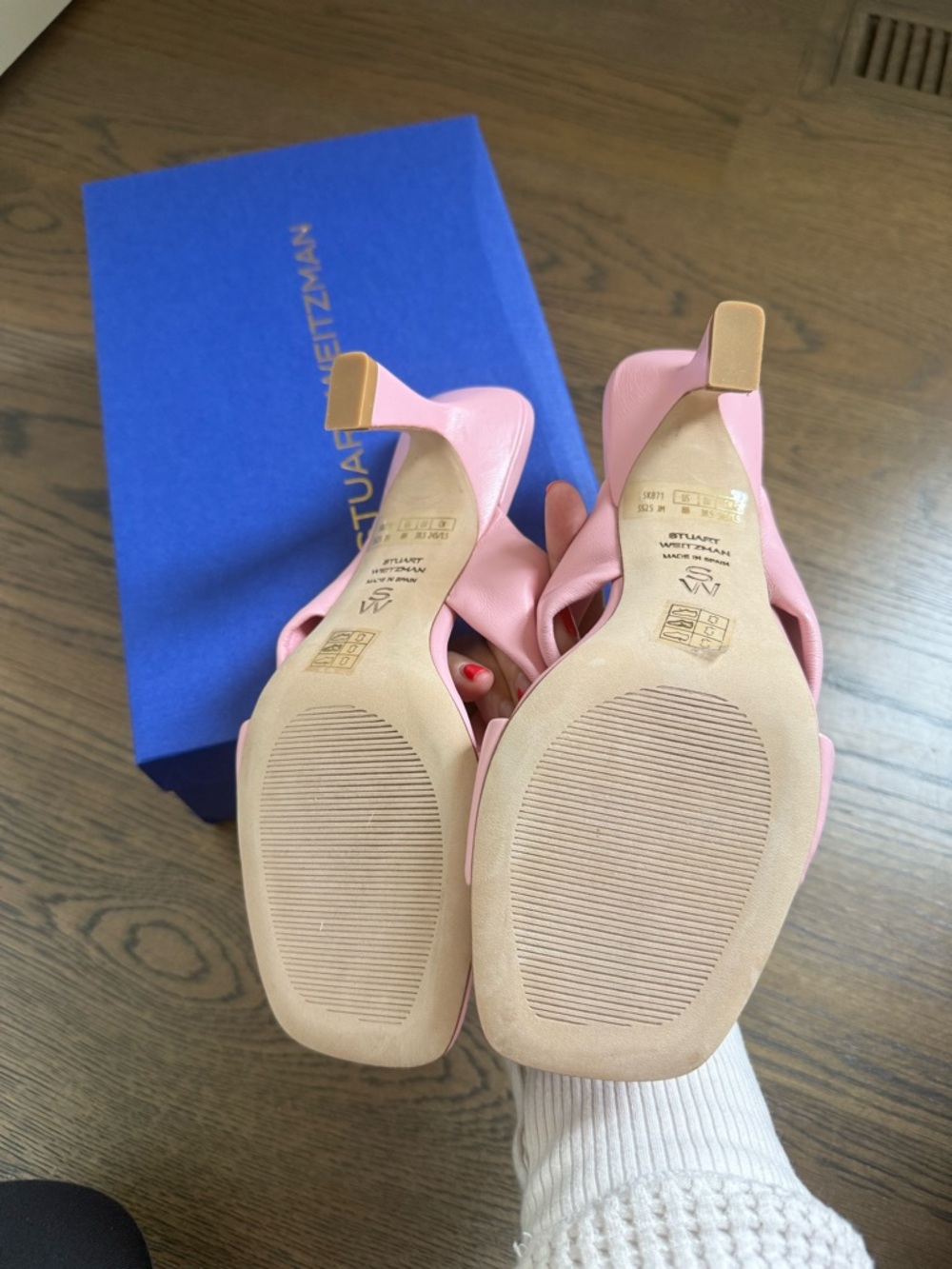 NWT Stuart Weitzman Pink Knotted Ring Mule CeCe 75 Heels size 8.5. - Picture 5 of 6